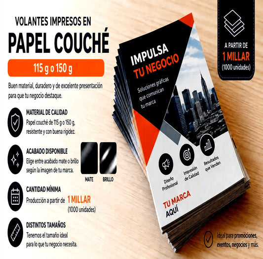 VOLANTES PUBLICITARIOS  EL MILLAR + DISEÑO INCLUIDO
